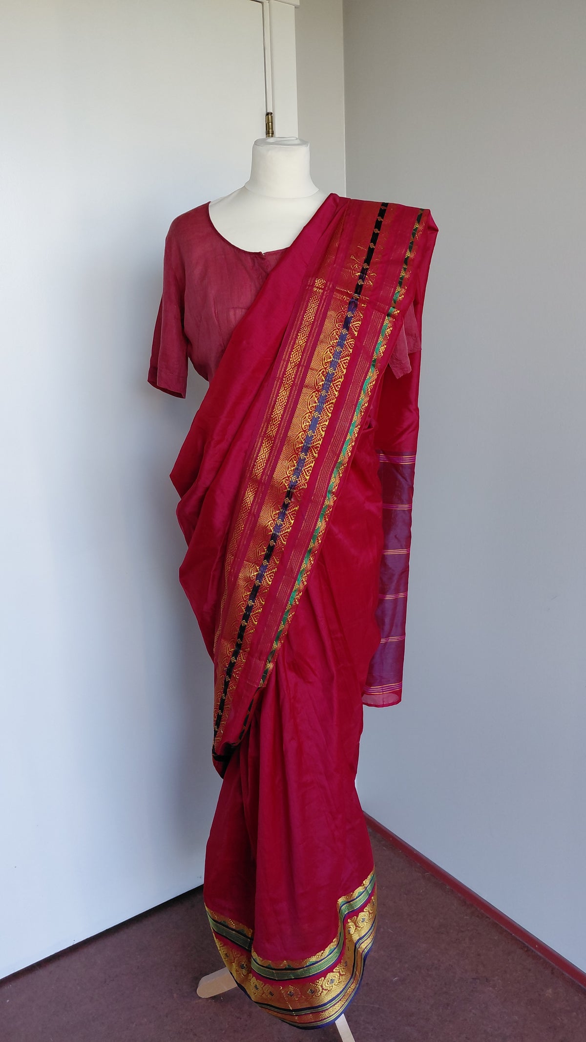 Indverskt saree 100% silki (vintage)