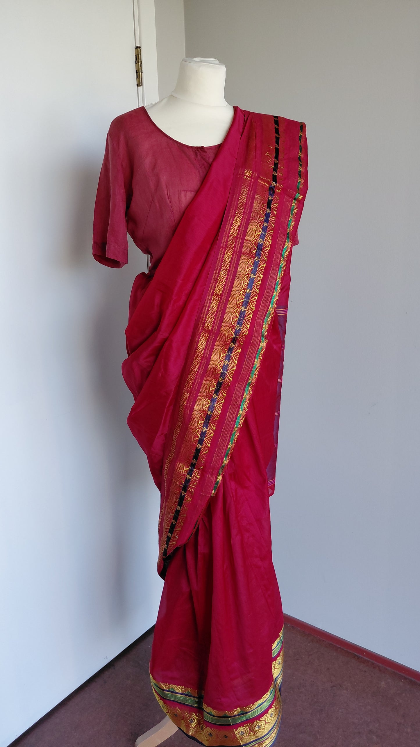Indverskt saree 100% silki (vintage)
