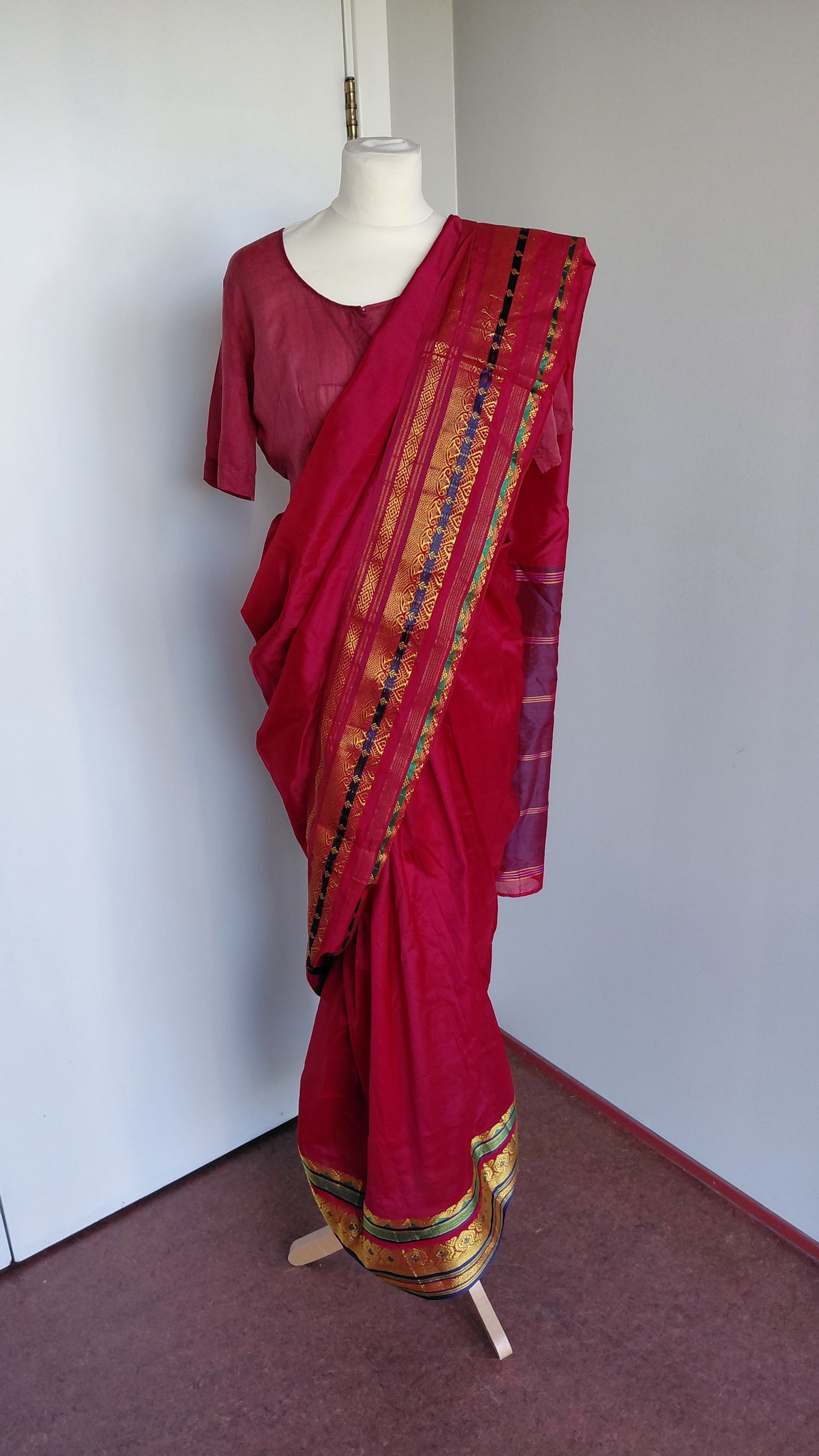 Indverskt saree 100% silki (vintage)