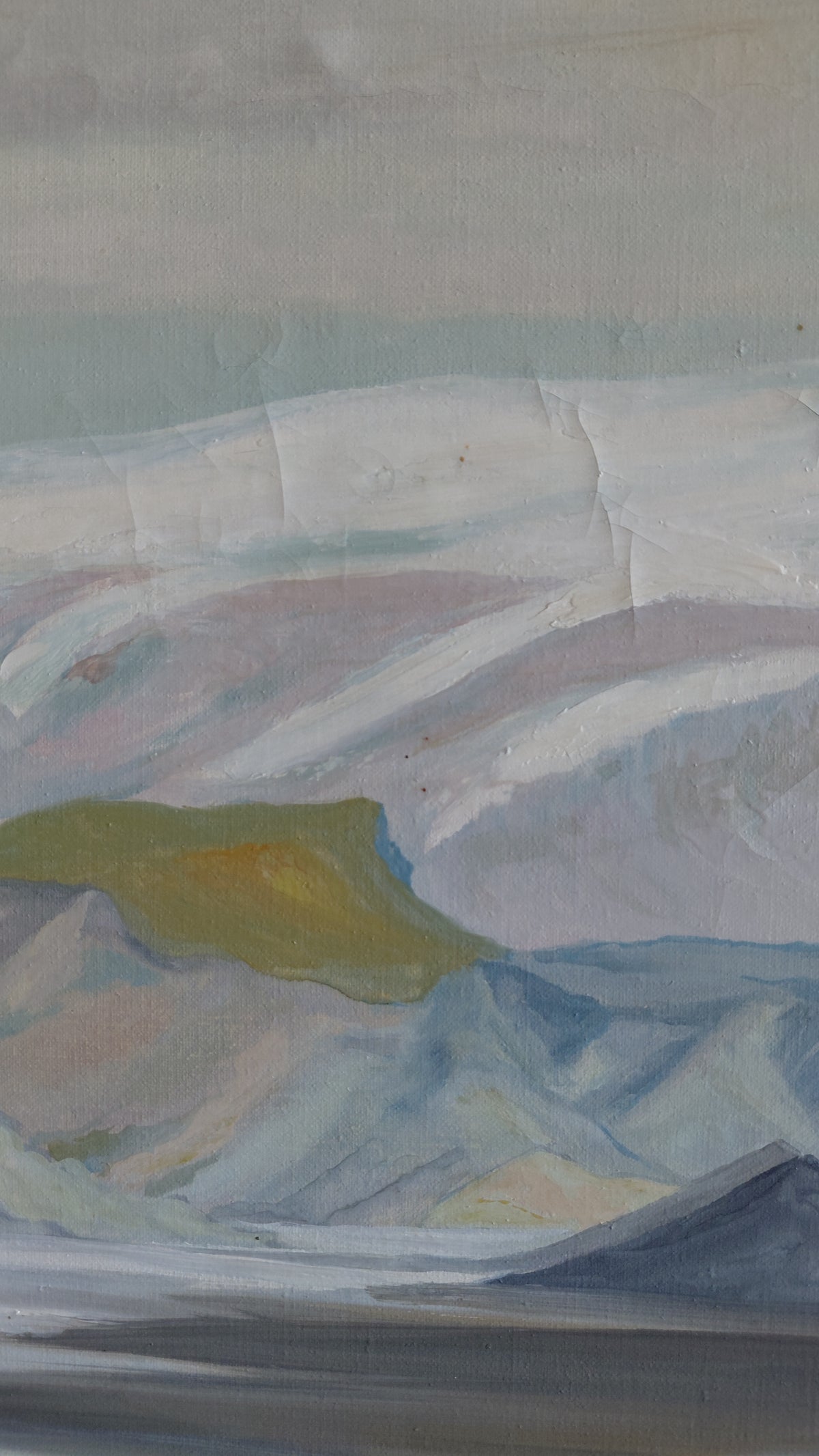 Olíumálverk af íslensku landslagi (129x47 cm), SB