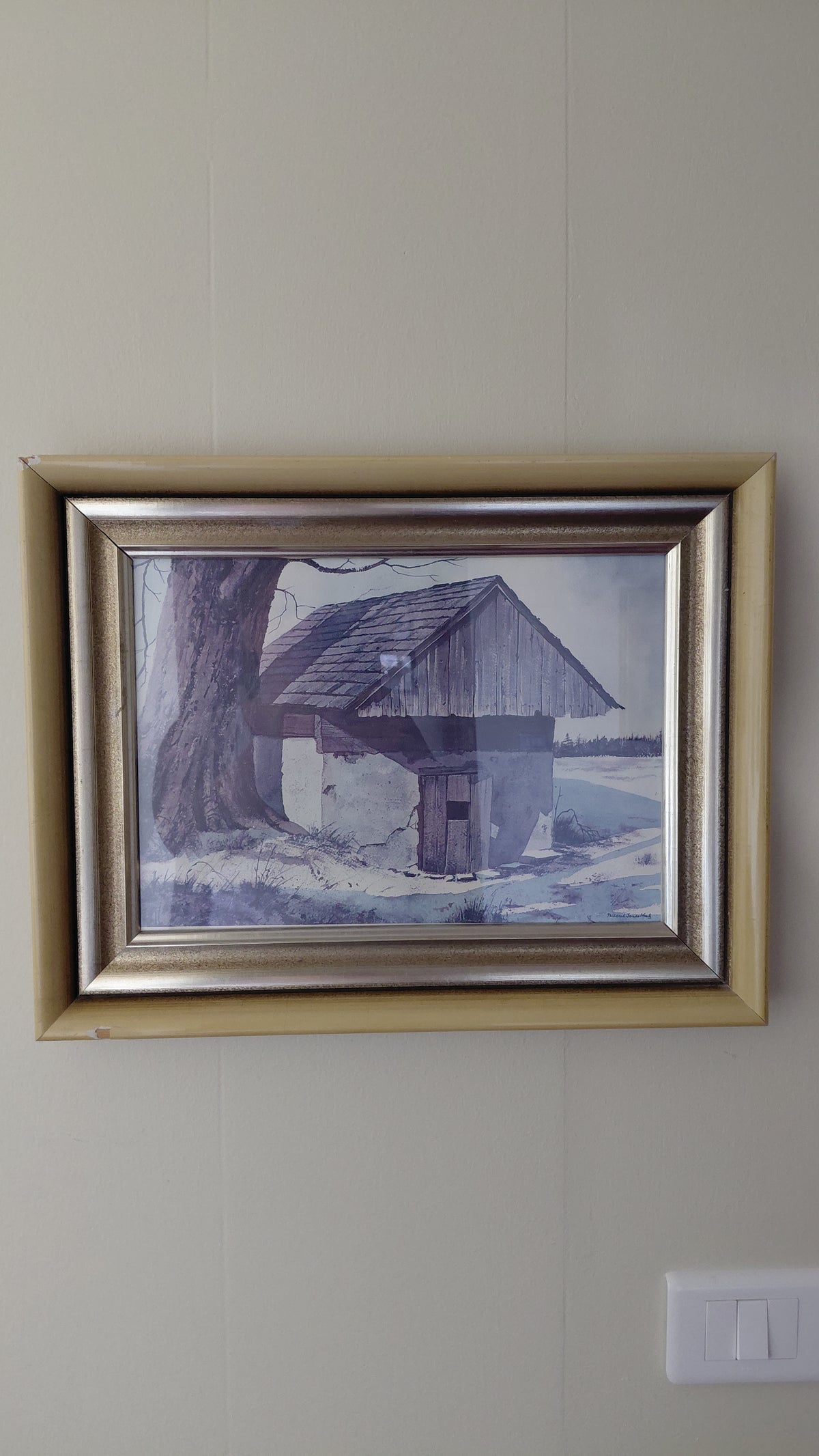Kofi í vetrarlandslagi (eftirprentun), Ókunnur listamaður
