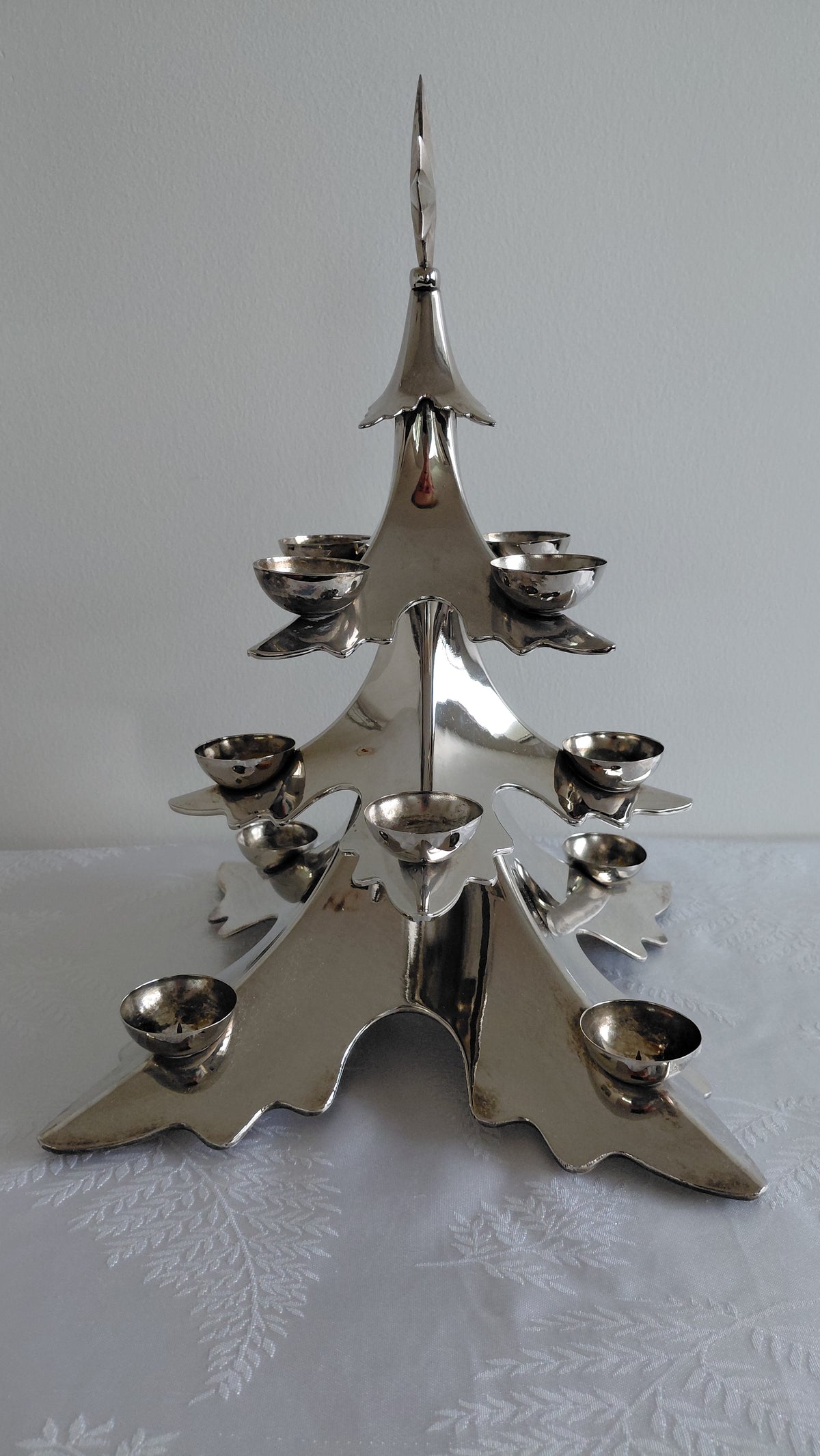 Jólatrés kertastjaki silfurhúðaður H37, Goldinger Silver Art