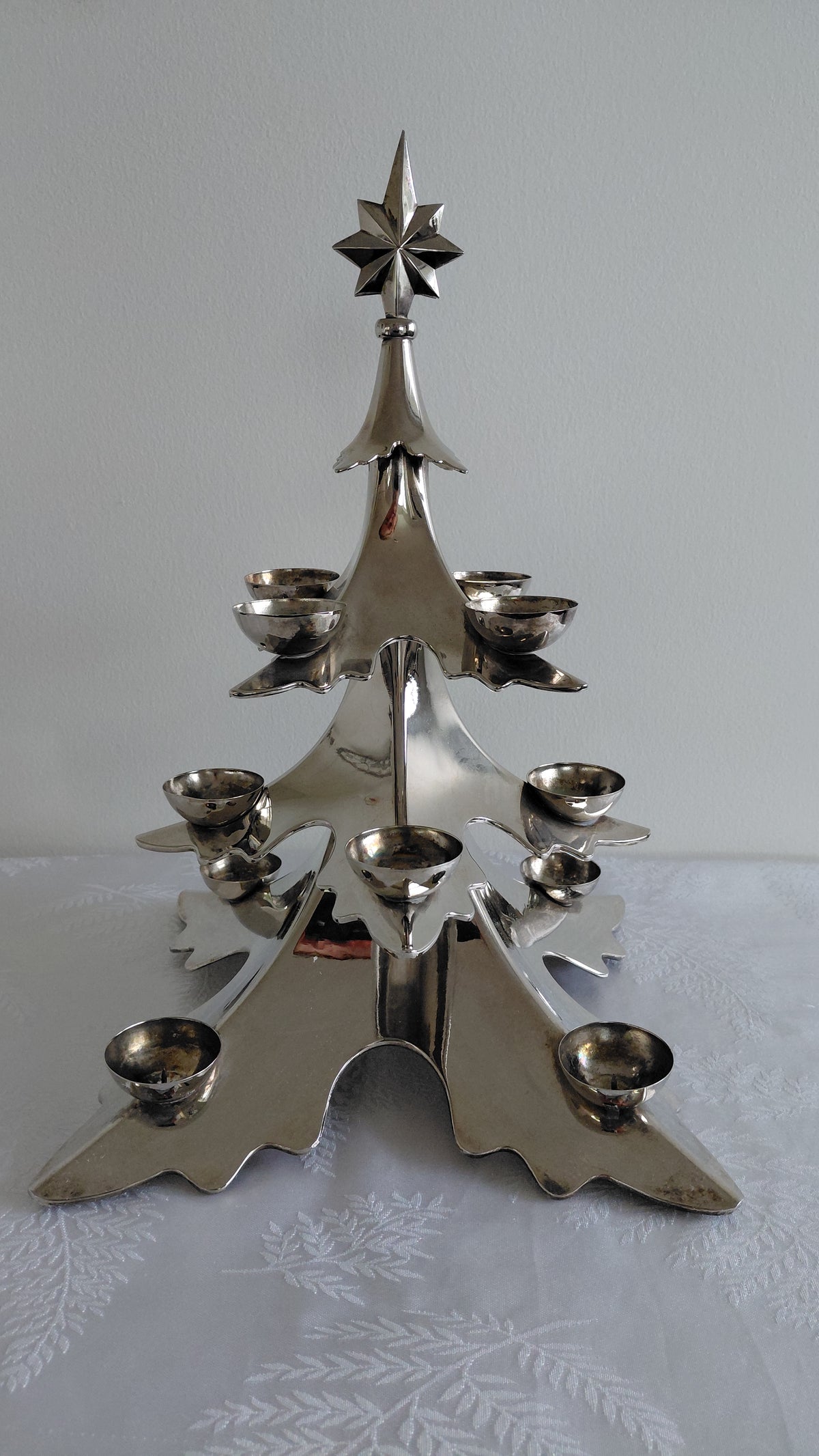 Jólatrés kertastjaki silfurhúðaður H37, Goldinger Silver Art