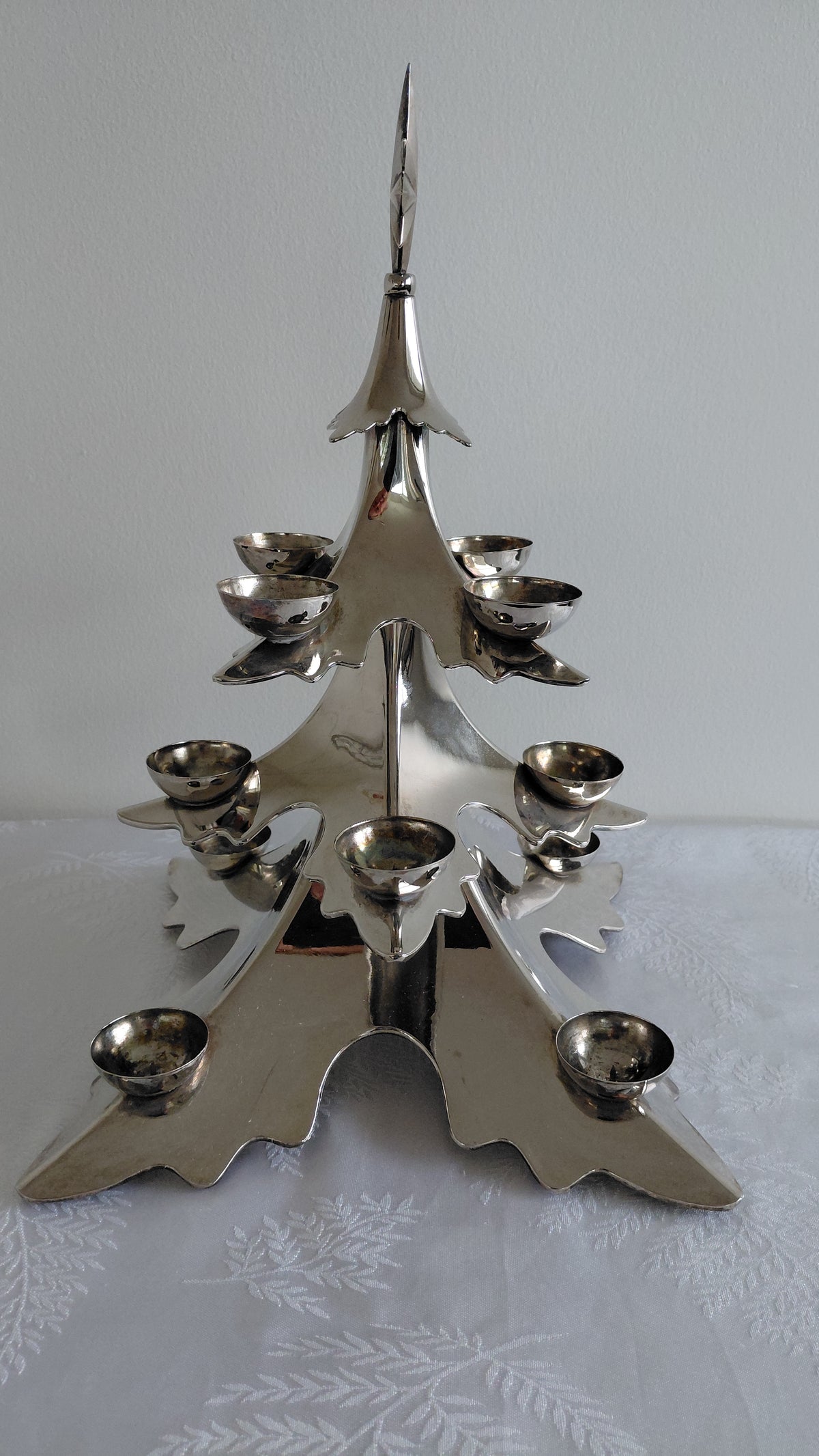 Jólatrés kertastjaki silfurhúðaður H37, Goldinger Silver Art