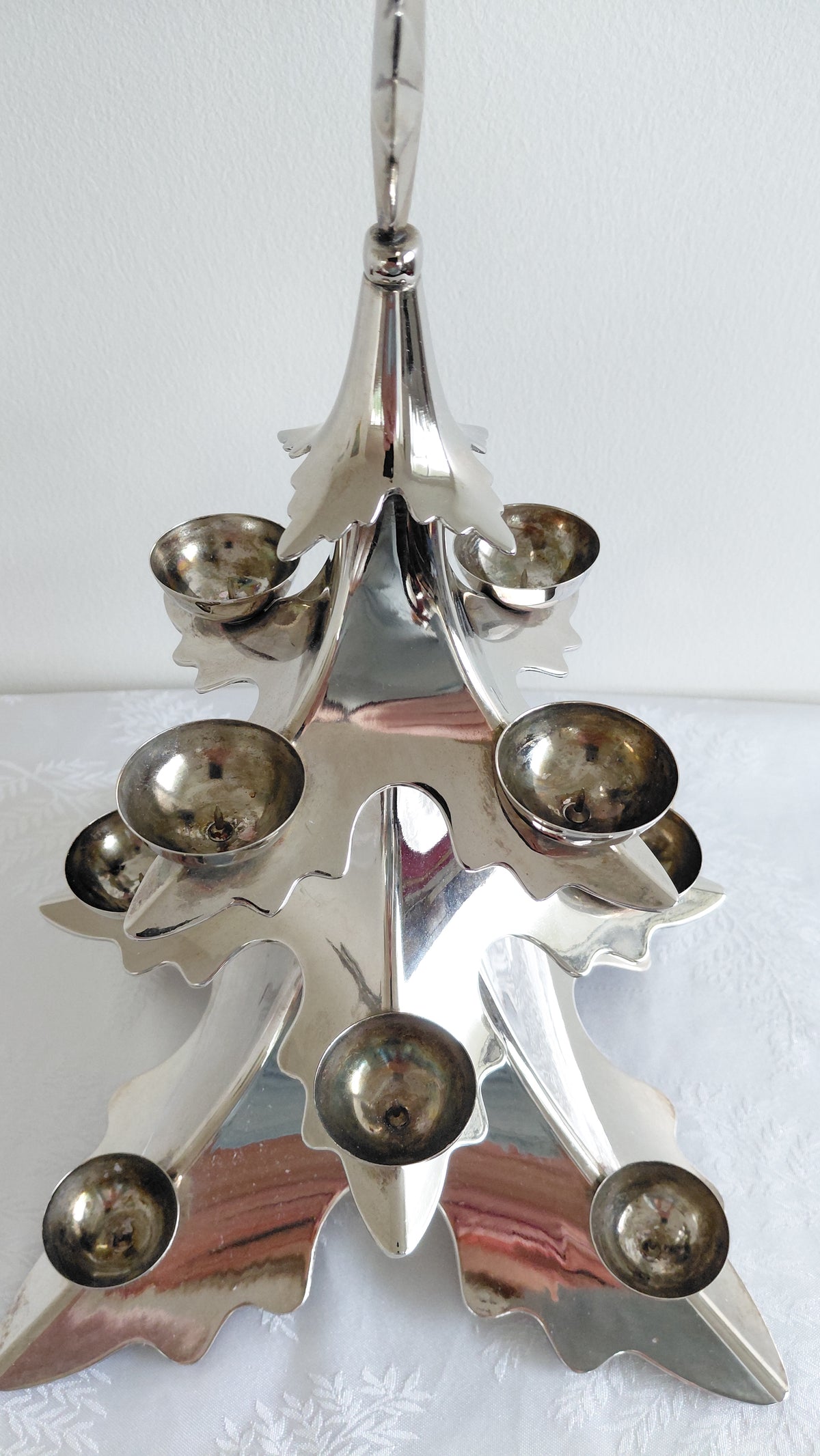 Jólatrés kertastjaki silfurhúðaður H37, Goldinger Silver Art