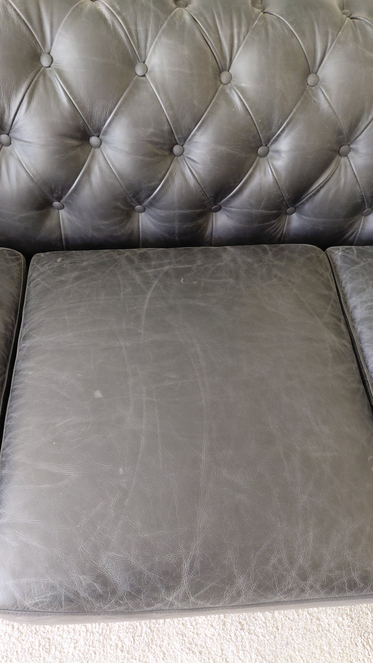 Imperial (Chesterfield) 3. manna sófi úr vintage leðri, Lasunya / Imperial