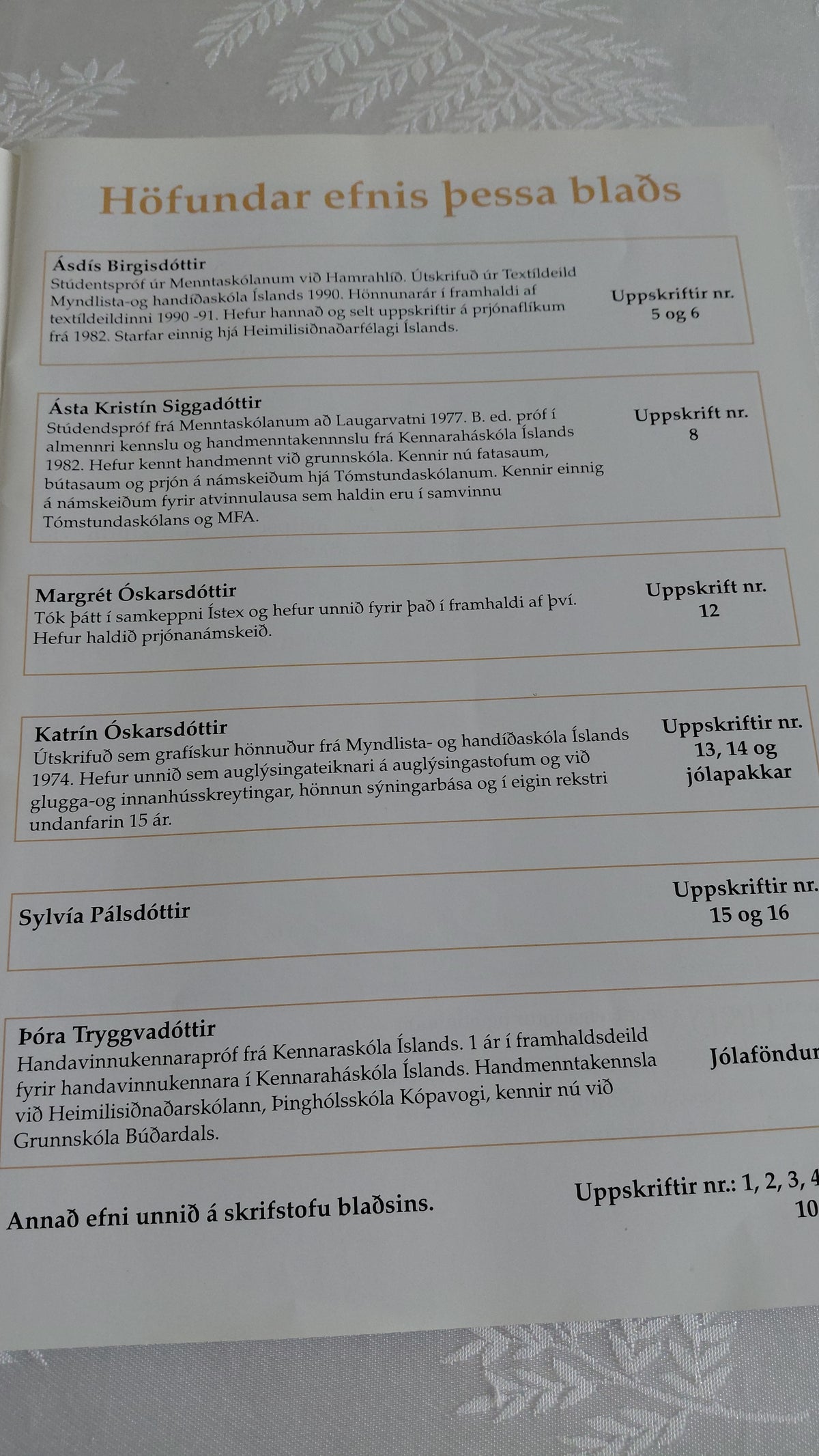 Lopi og band 6 tbl (1995), Álafoss