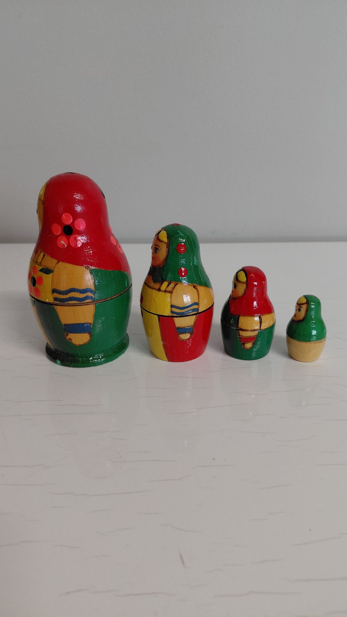 Ekta rússneskar babúskur 4 stk - (1995-2005), Semenovskaya Rospis