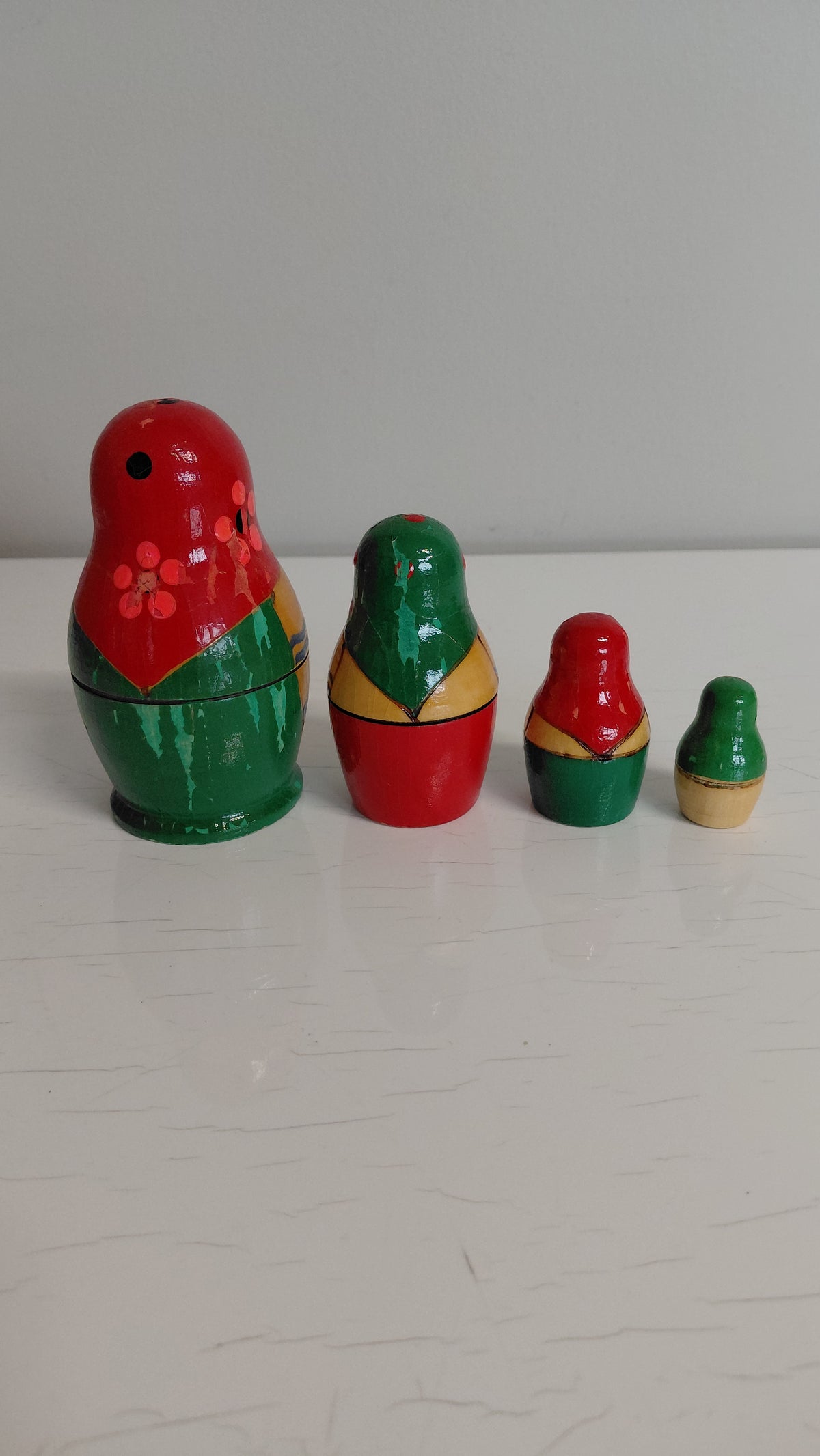 Ekta rússneskar babúskur 4 stk - (1995-2005), Semenovskaya Rospis