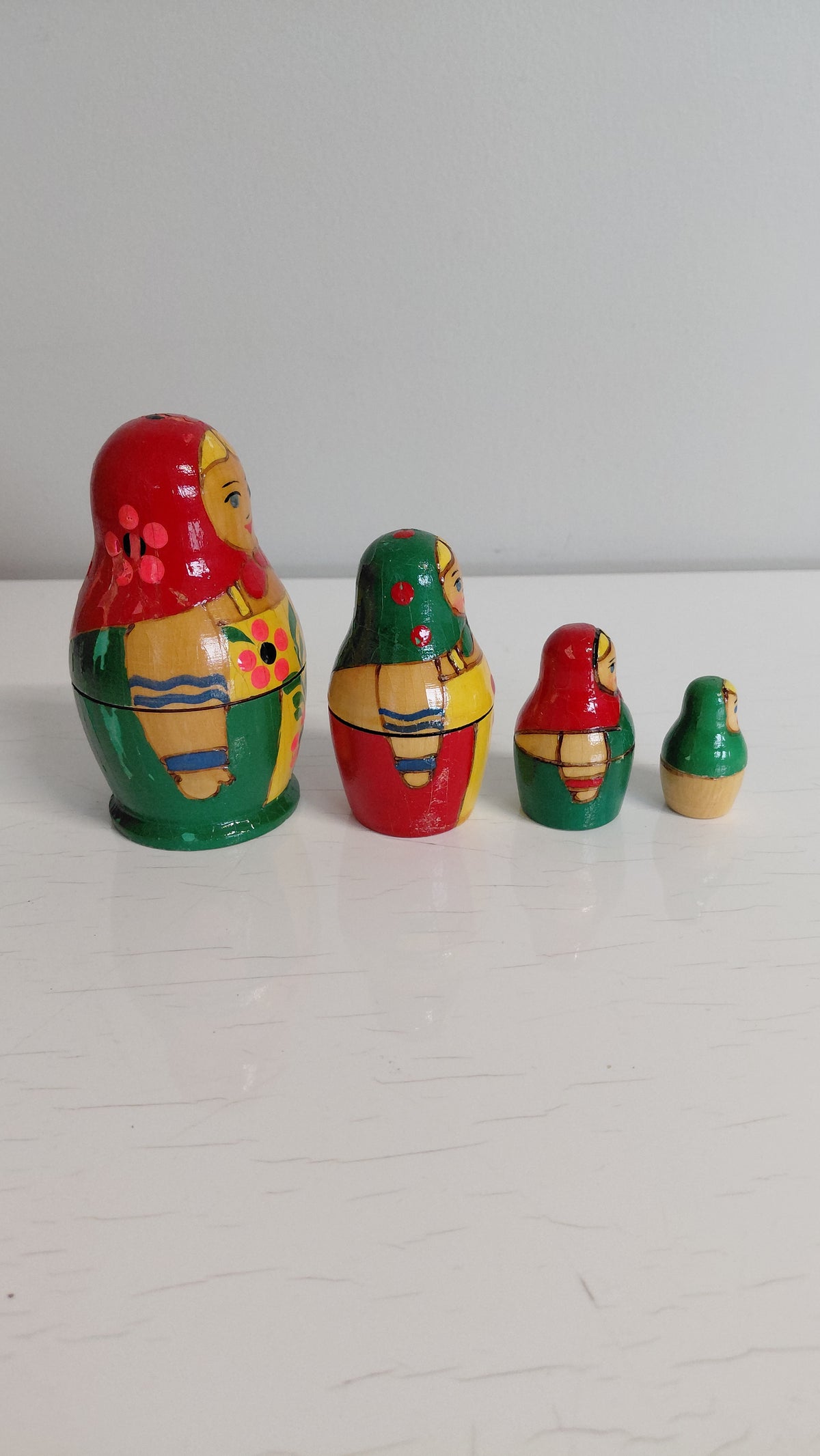 Ekta rússneskar babúskur 4 stk - (1995-2005), Semenovskaya Rospis