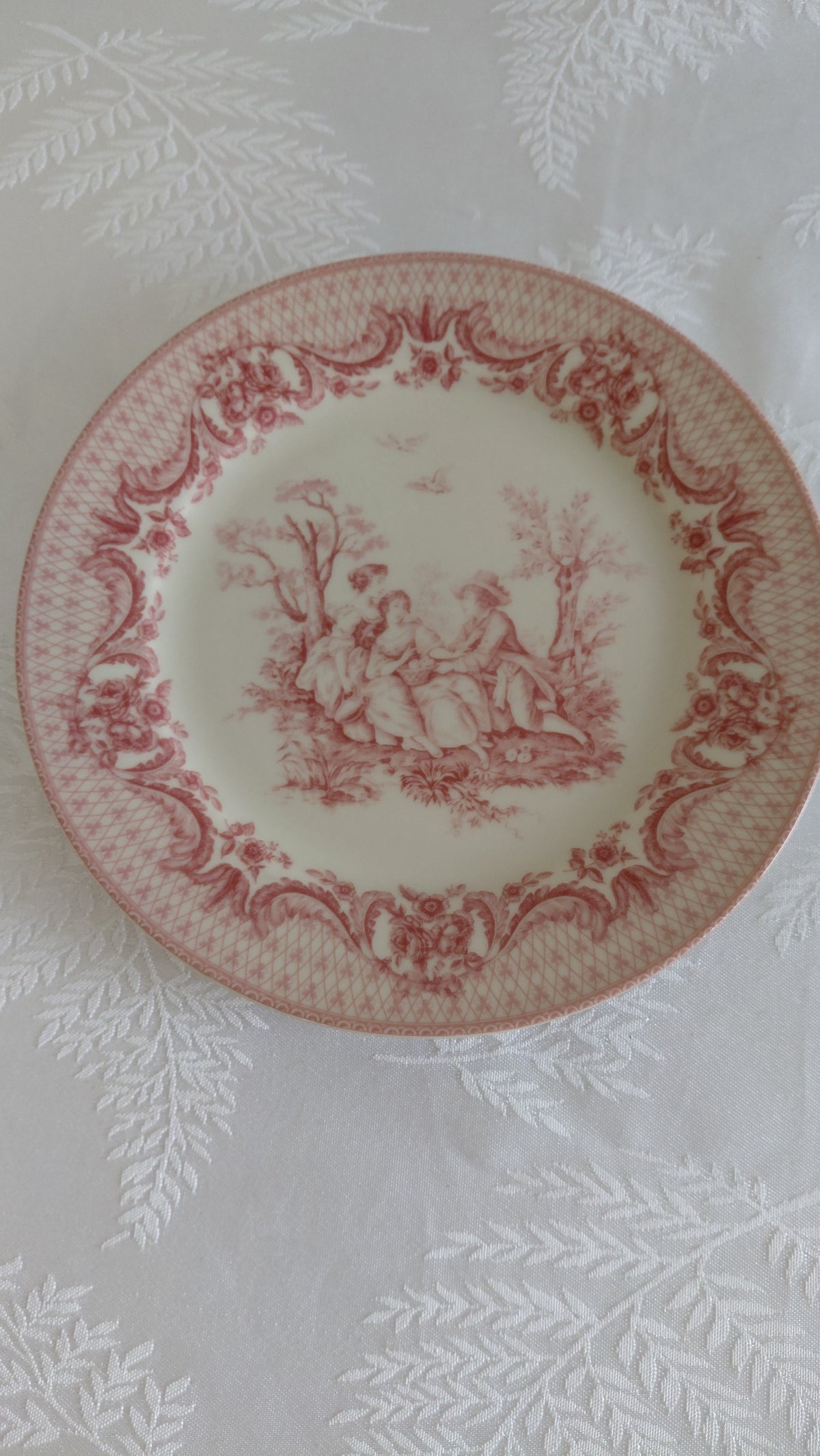 Diskur Konur og maður, Toile de Jouy munstur (Ø20.5 cm), I. Godinger & Co.