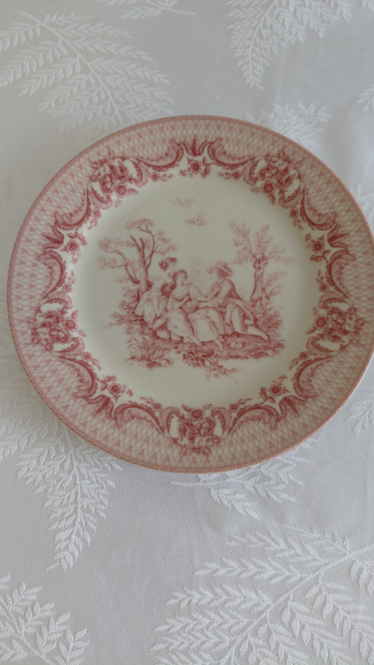 Diskur Konur og maður, Toile de Jouy munstur (Ø20.5 cm), I. Godinger & Co.