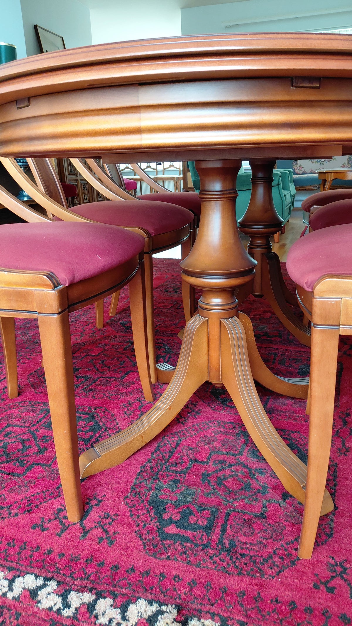 Borðstofuborð ásamt 6 stólum (Lengd: 180-360 cm), Vintage