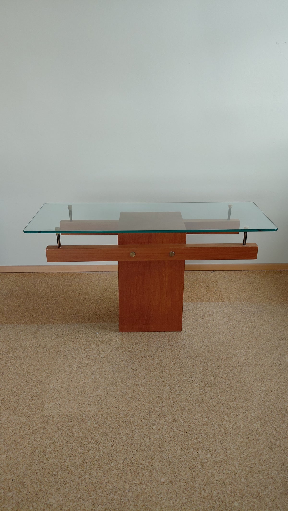 Lítið tekk glerborð (1970s), Vintage