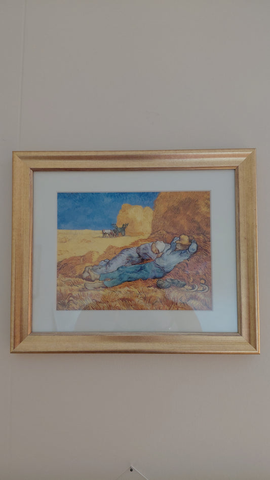 Innrammuð prentmynd – Hádegishvíldin, Eftirprentun, Vincent van Gogh