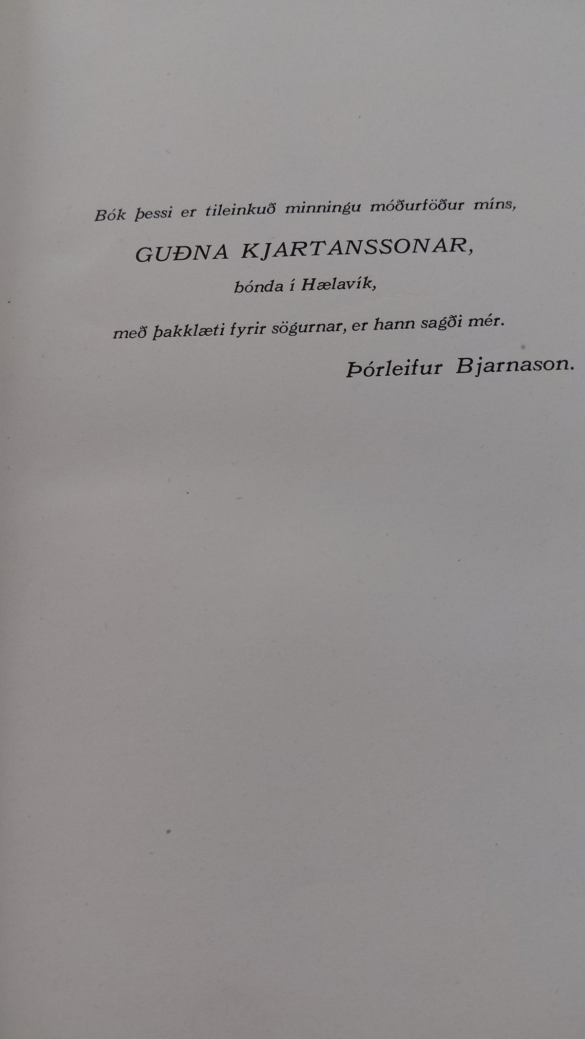 Hornstrendingabók (1943), Þorleifur Bjarnason