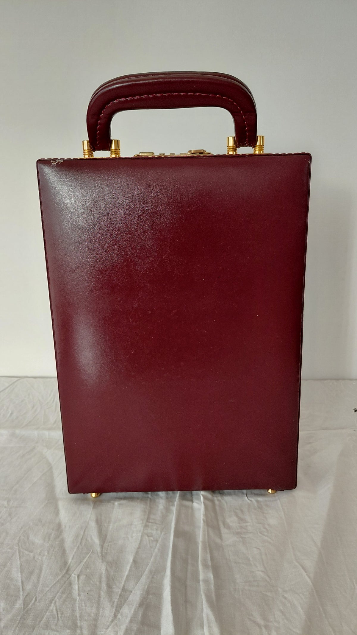 Vintage leðurskjalataska með talnalás (1980-1990), Saddler