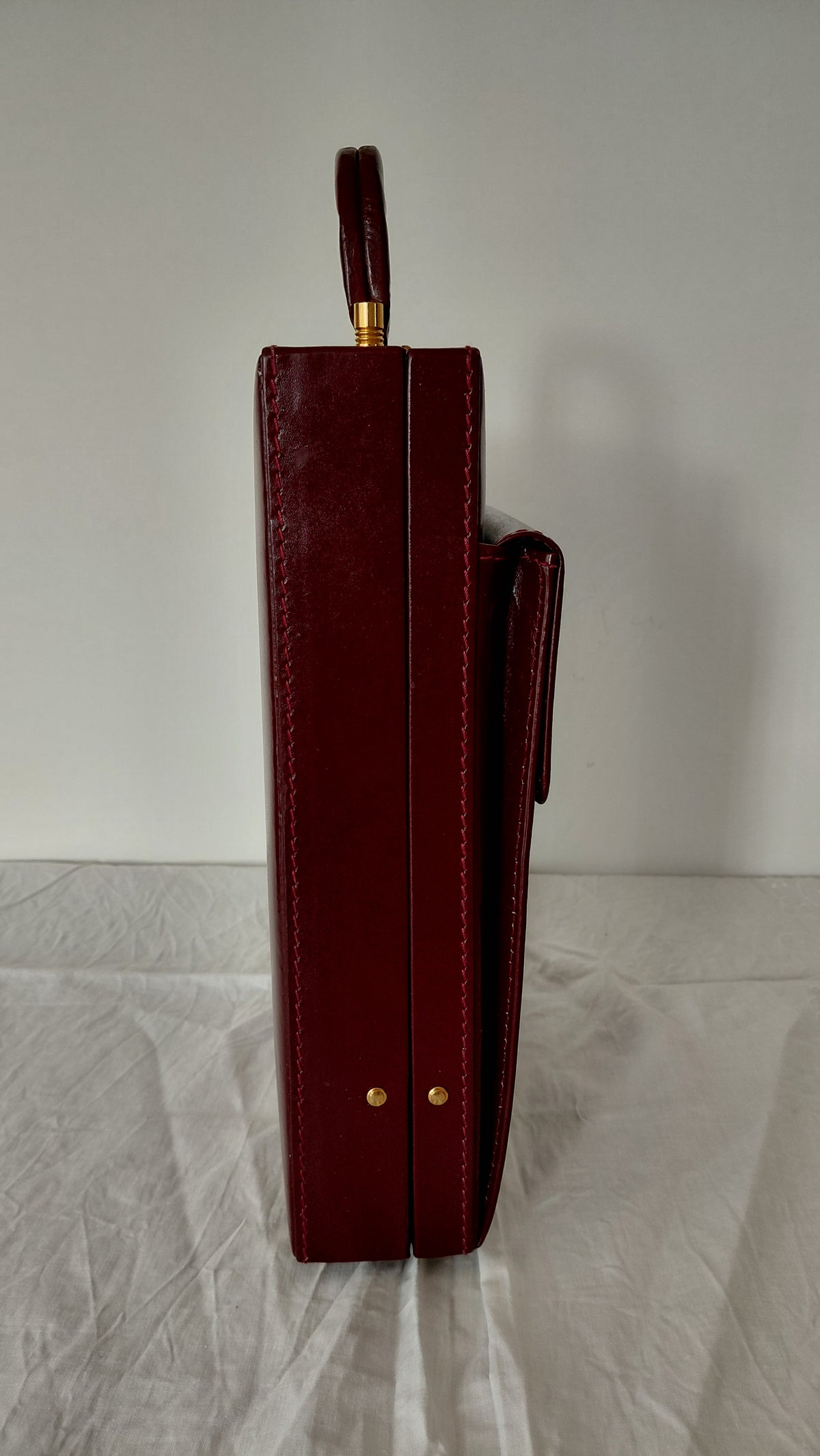 Vintage leðurskjalataska með talnalás (1980-1990), Saddler
