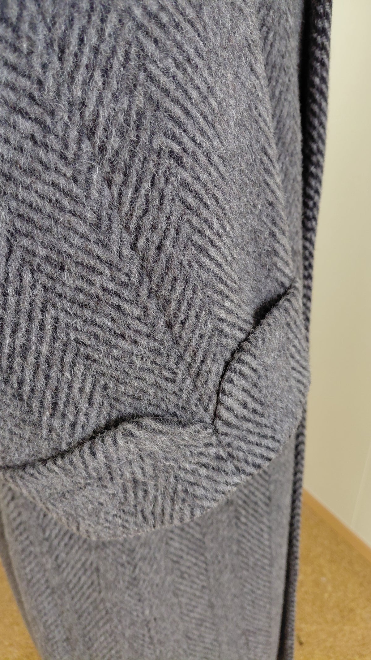 Vintage Herringbone ullar frakki úr Lama/Alpaka ull (1980-1989), EUR 54, Oscar Jacobson (Made in Sweden=