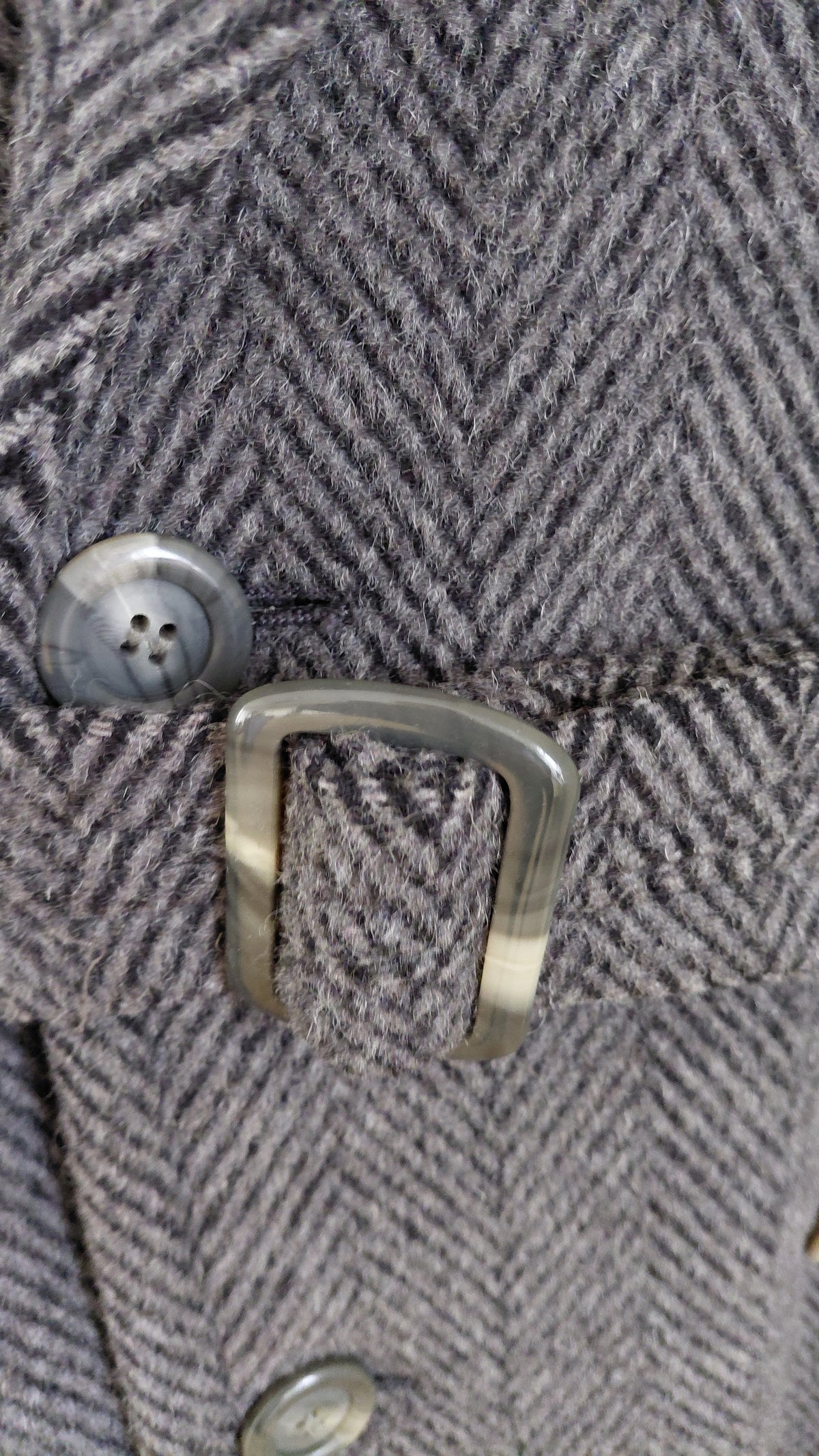 Vintage Herringbone ullar frakki úr Lama/Alpaka ull (1980-1989), EUR 54, Oscar Jacobson (Made in Sweden=