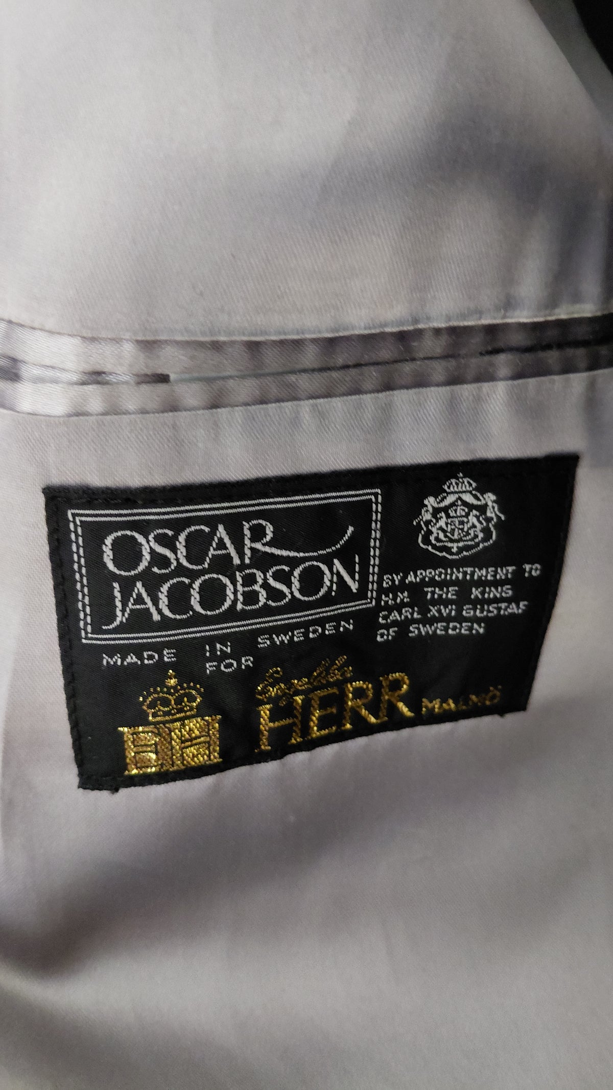 Vintage ullar frakki (1980-1989), L - XL, Oscar Jacobson (Made in Sweden=