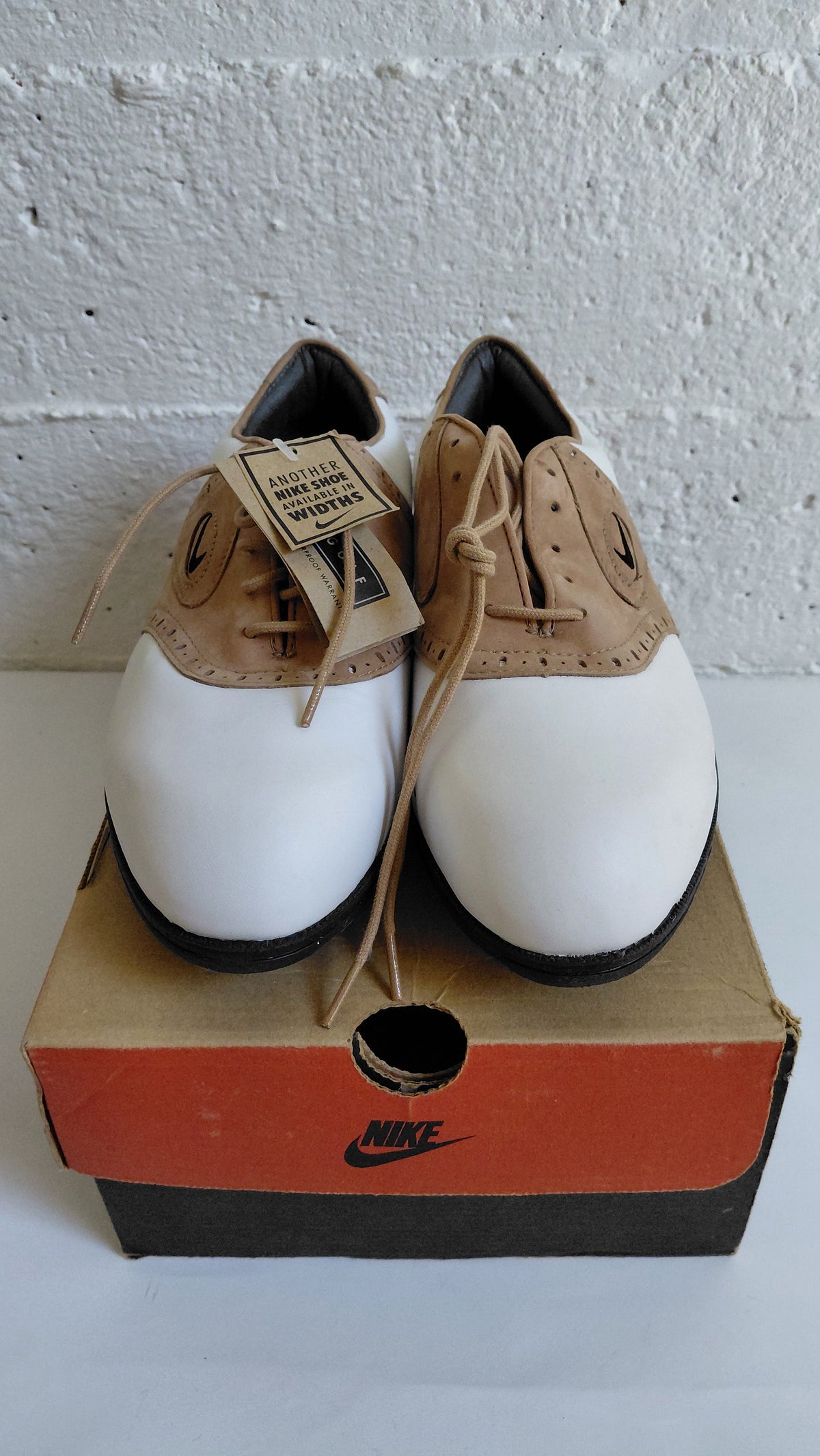 Vintage golf skór (1996) Swoosh -  ónotaðir, EUR 43, Nike Air Golf