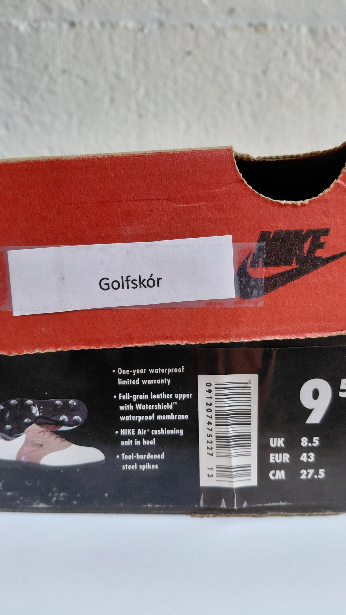 Vintage golf skór (1996) Swoosh -  ónotaðir, EUR 43, Nike Air Golf
