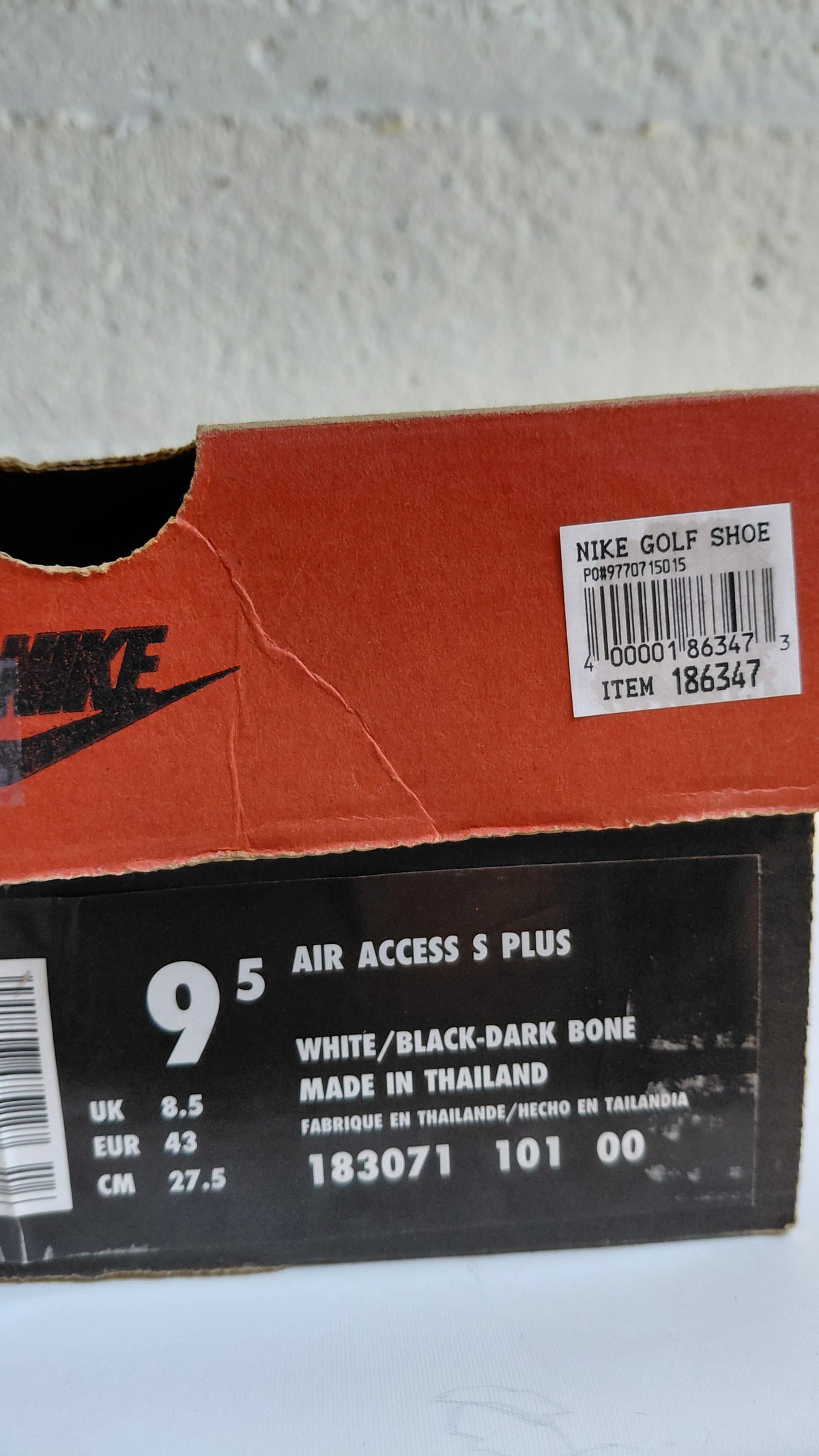 Vintage golf skór (1996) Swoosh -  ónotaðir, EUR 43, Nike Air Golf