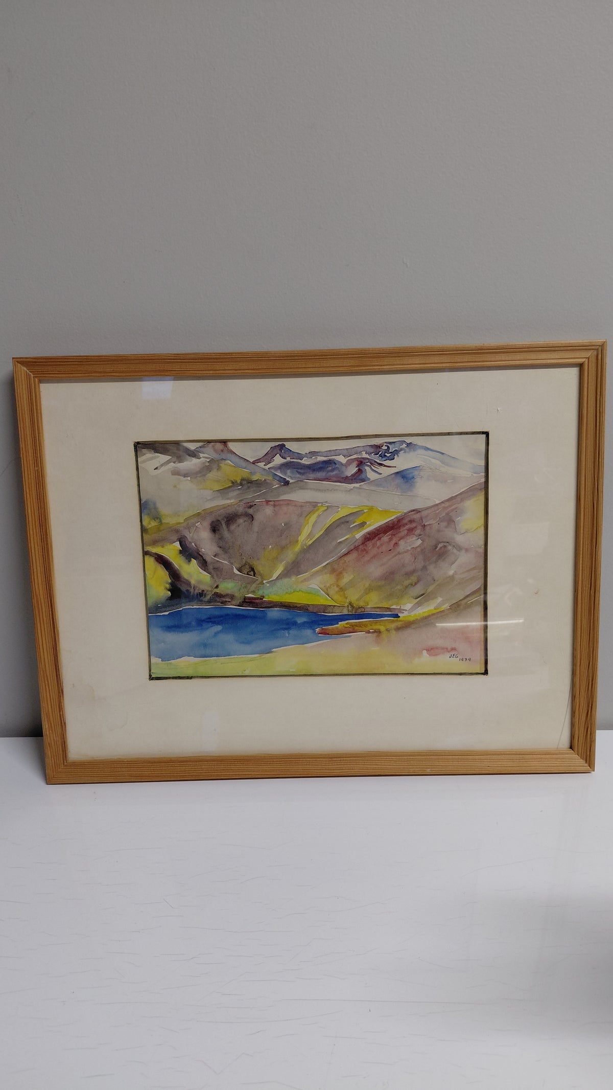Málverk vatnslitir 1979 (25x30 cm), Jón E. Guðmundsson