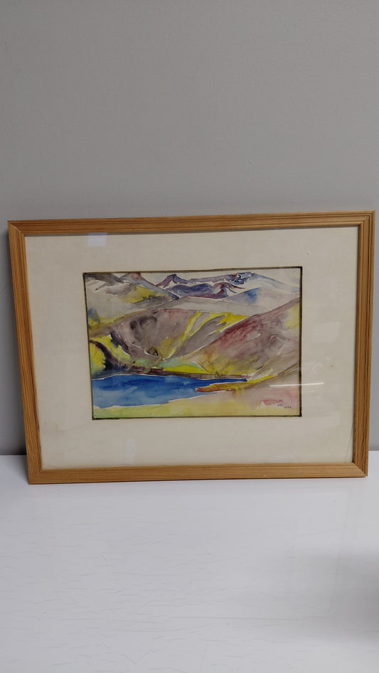 Málverk vatnslitir 1979 (25x30 cm), Jón E. Guðmundsson