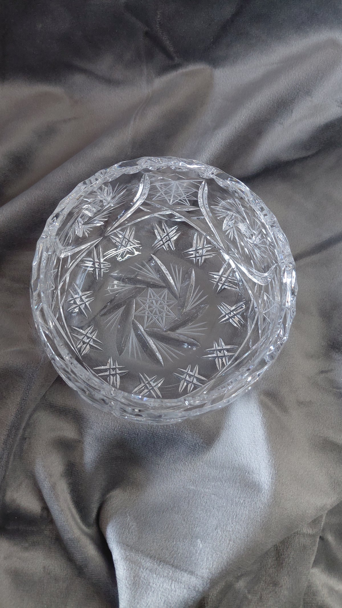 Kristal skál, Matta Rósin (Ø11.8 cm), Bohemia Crystal