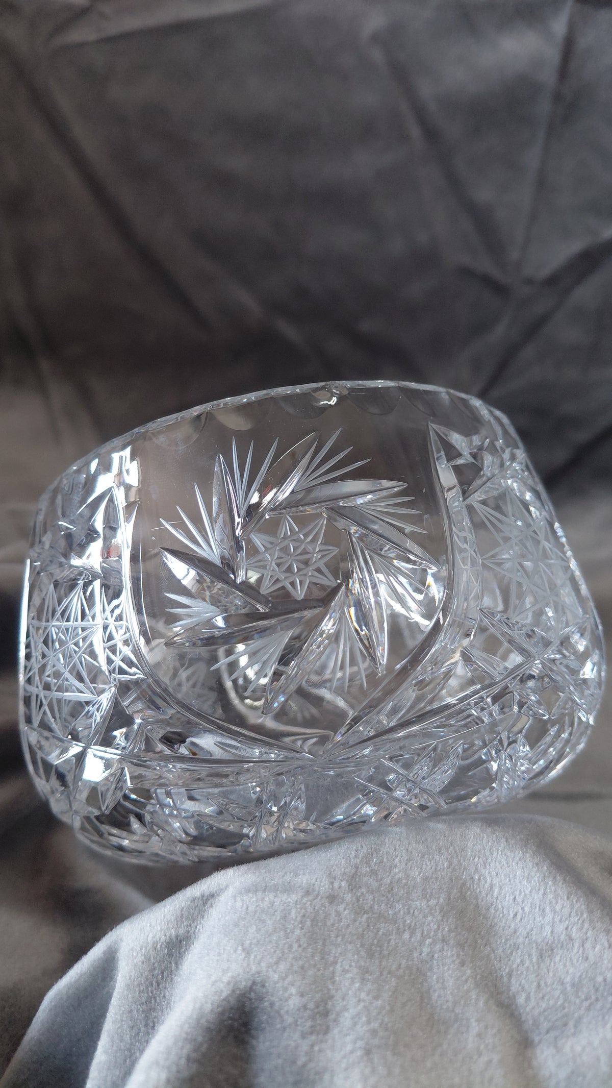 Kristal skál, Matta Rósin (Ø11.8 cm), Bohemia Crystal