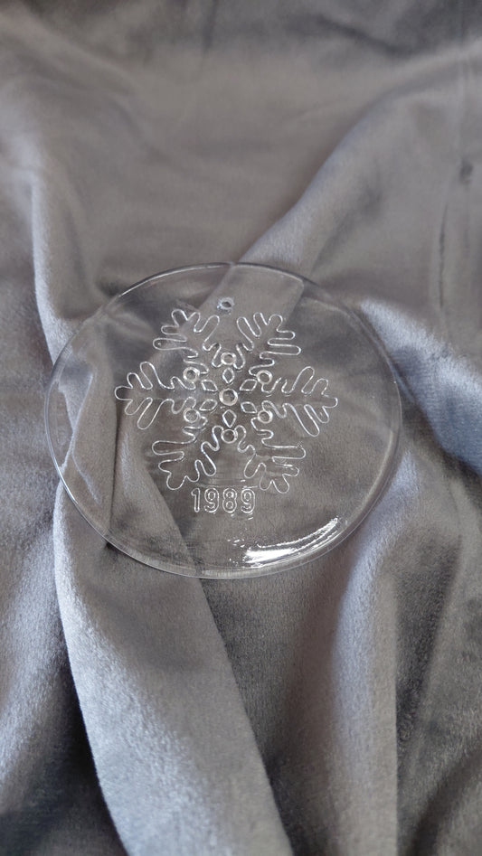 Kristal jólaskraut á jólatré 1989 (Ø7.9 cm), Hadeland Glassverk