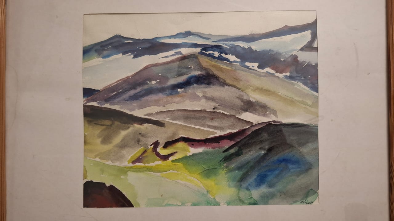 Málverk vatnslitir (25x30 cm), Jón E. Guðmundsson