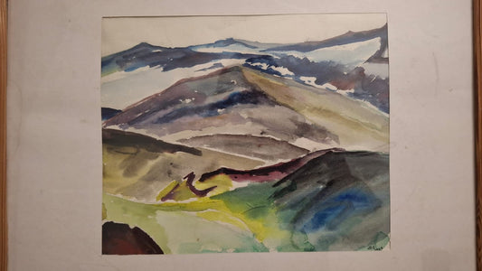 Málverk vatnslitir (25x30 cm), Jón E. Guðmundsson