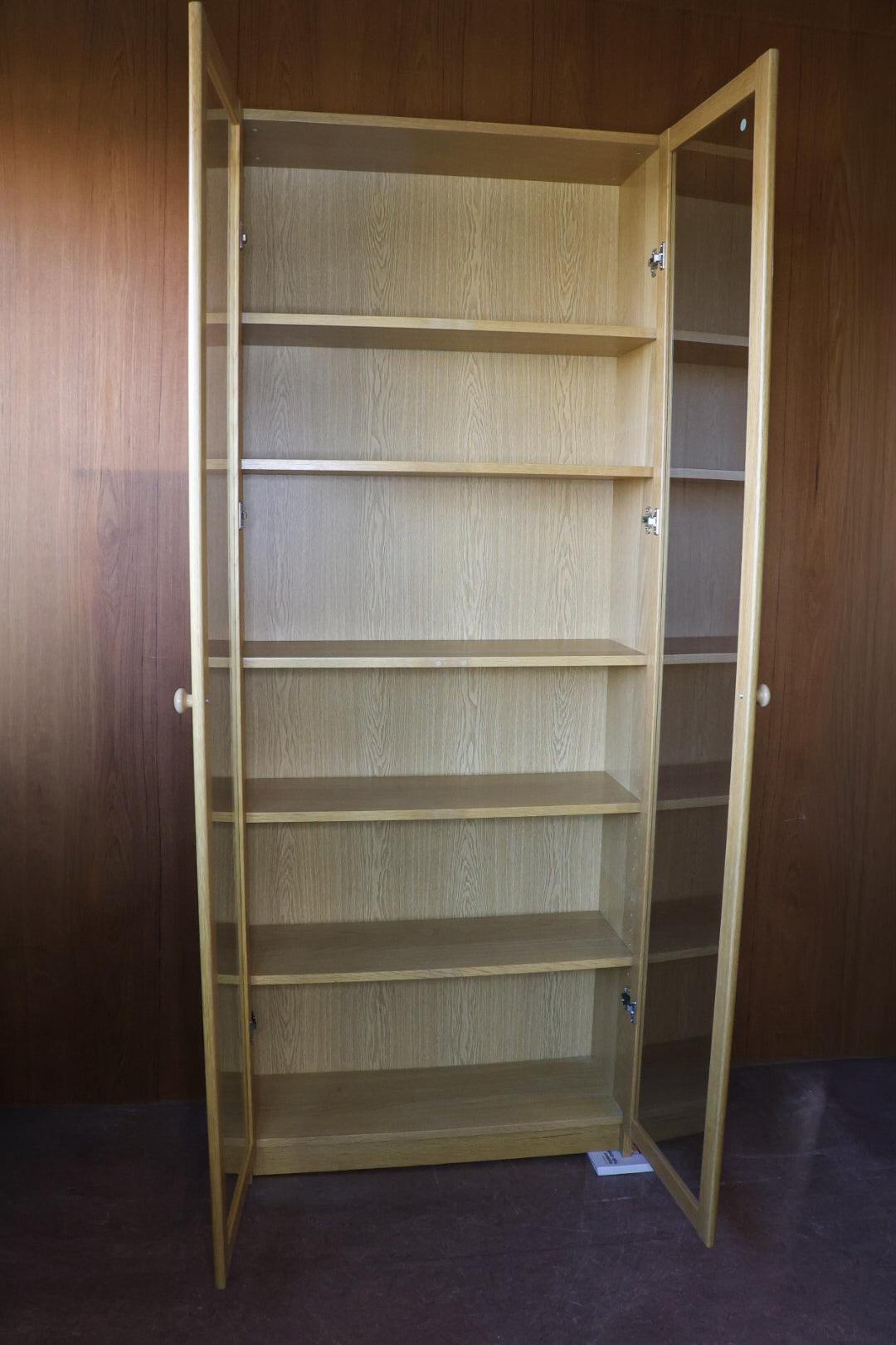 Vintage bókaskápur með glerhurðum "Billy/Oxberg" (2000), Ikea