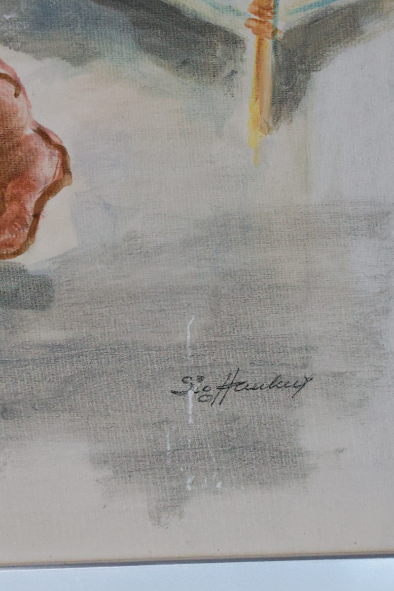 Vanslitamálverk barn að laumast út (1984), Sigurður Haukur Lúðvígsson (1921-2006)
