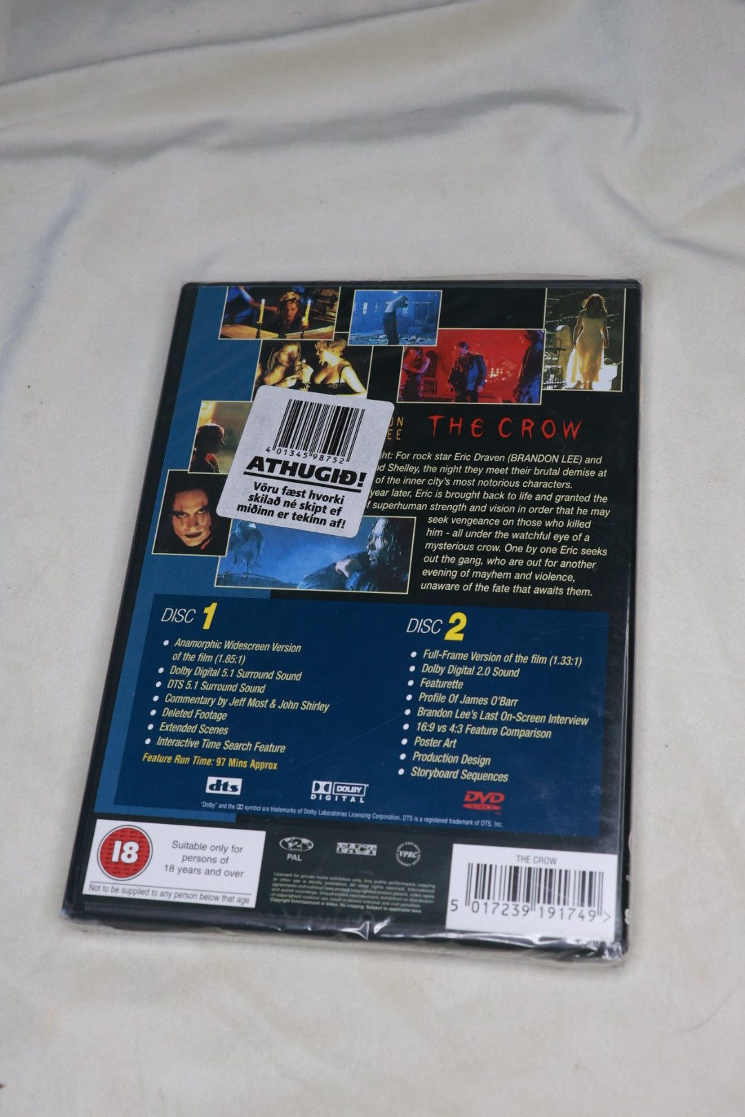 The Crow, Brandon Lee. 2 Disc Collector´s Edition (ónotað enn í plasti)