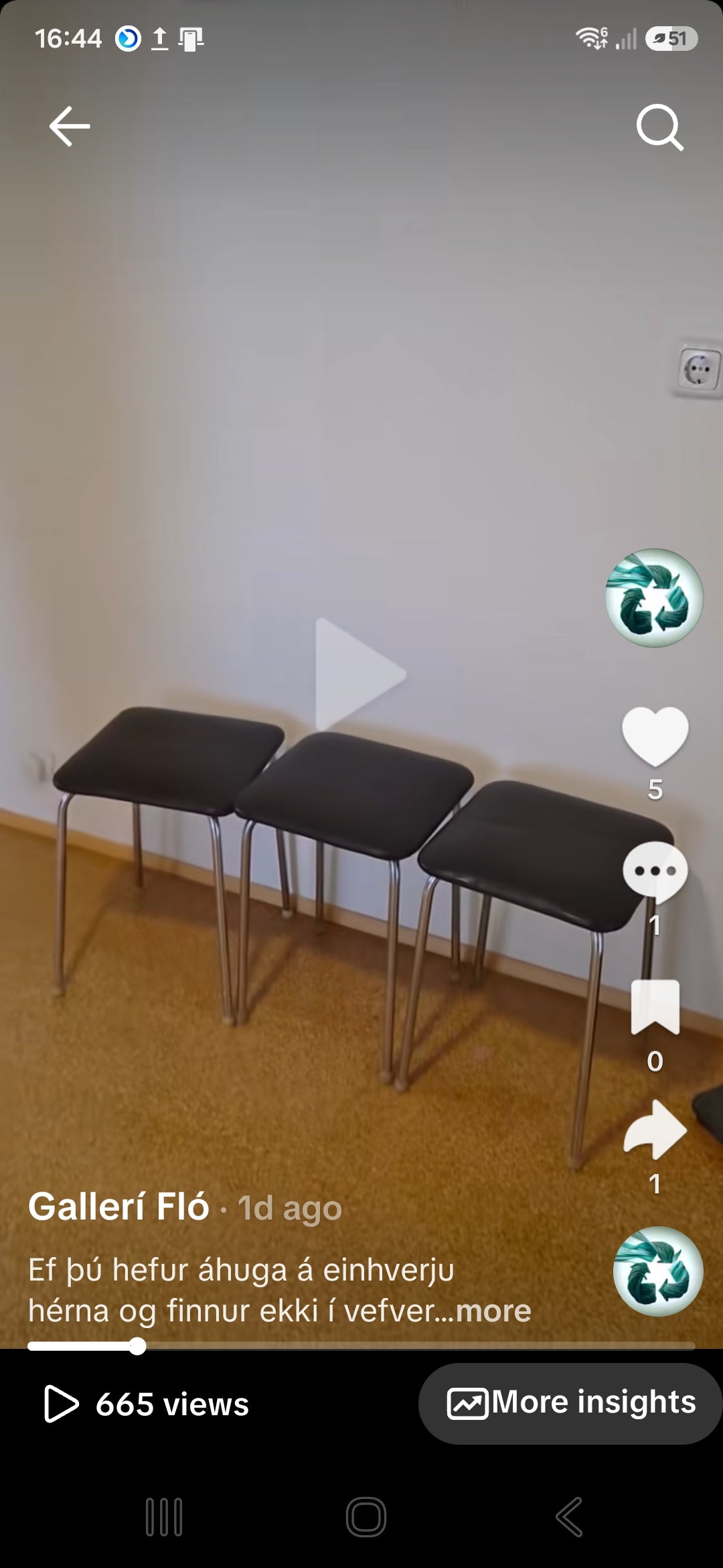 Eldhúskollar 3 stk